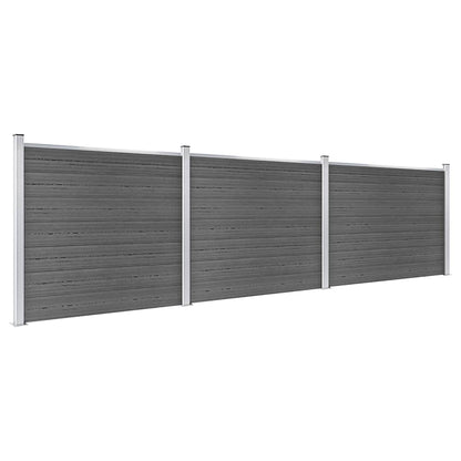 Fence Panel Set WPC 526x146 cm Black