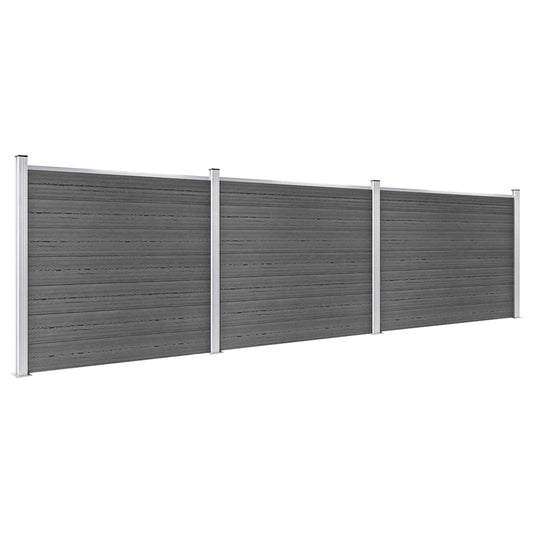 Fence Panel Set WPC 526x146 cm Black