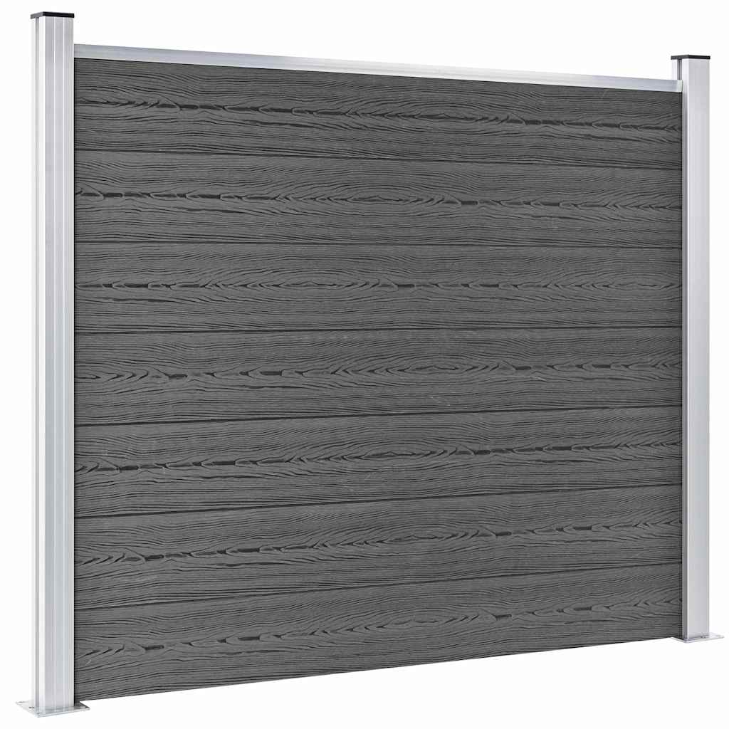 Fence Panel Set WPC 526x146 cm Black