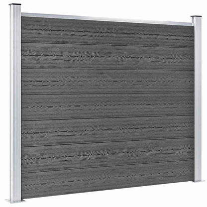Fence Panel Set WPC 526x146 cm Black