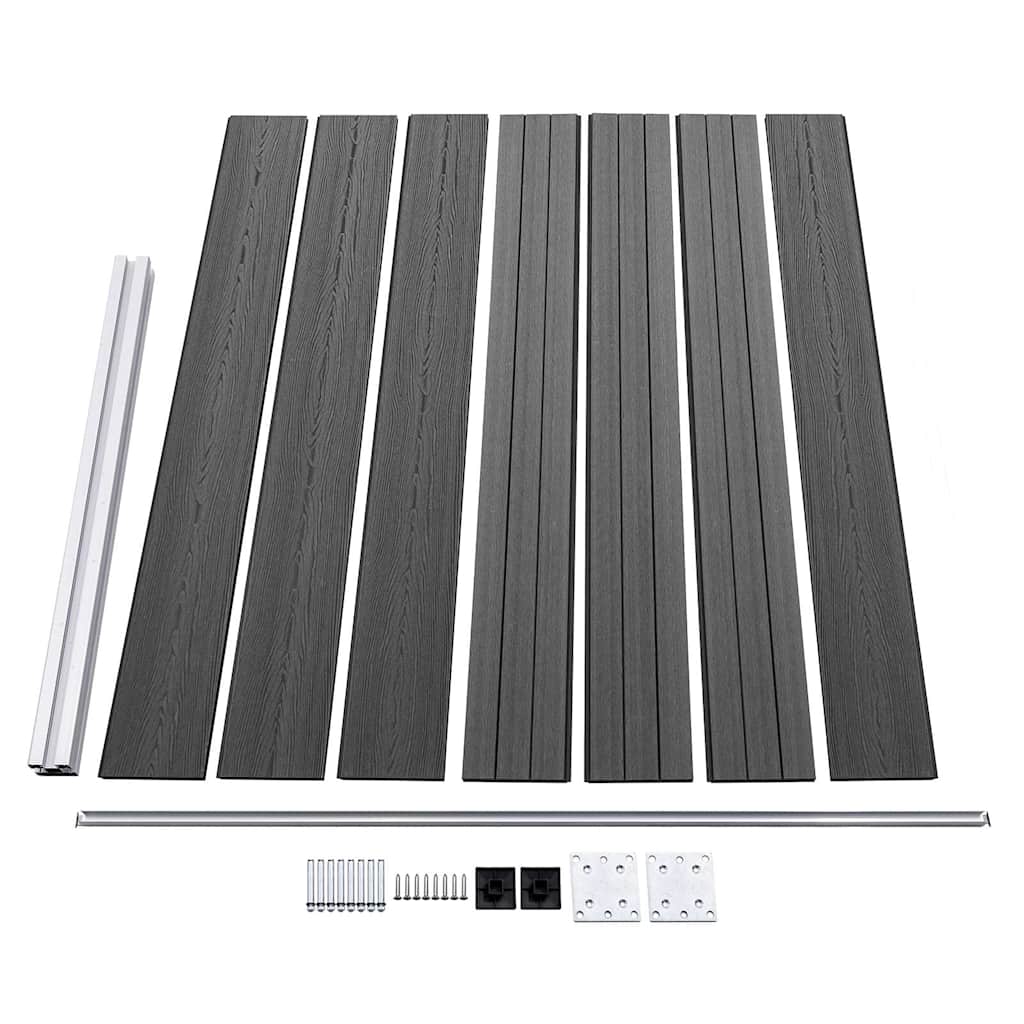 Fence Panel Set WPC 526x146 cm Black