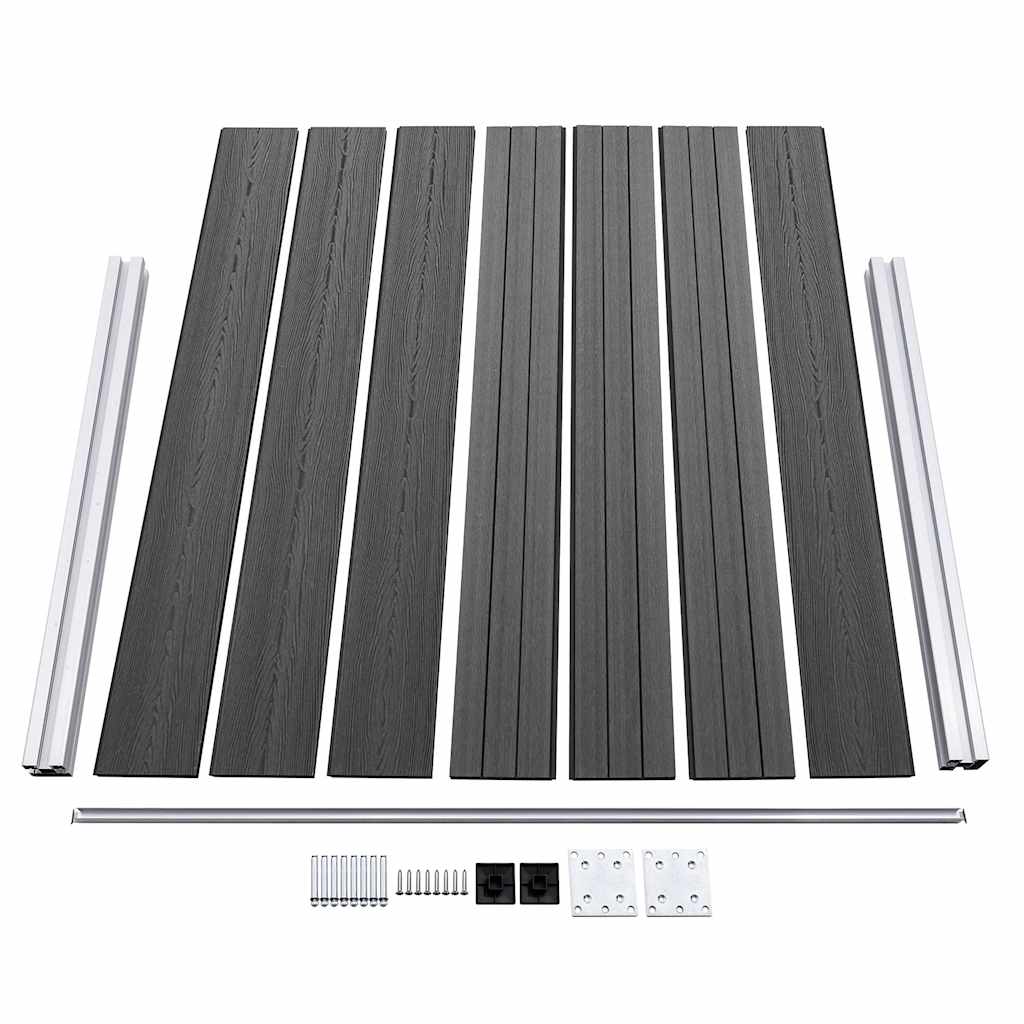 Fence Panel Set WPC 526x146 cm Black