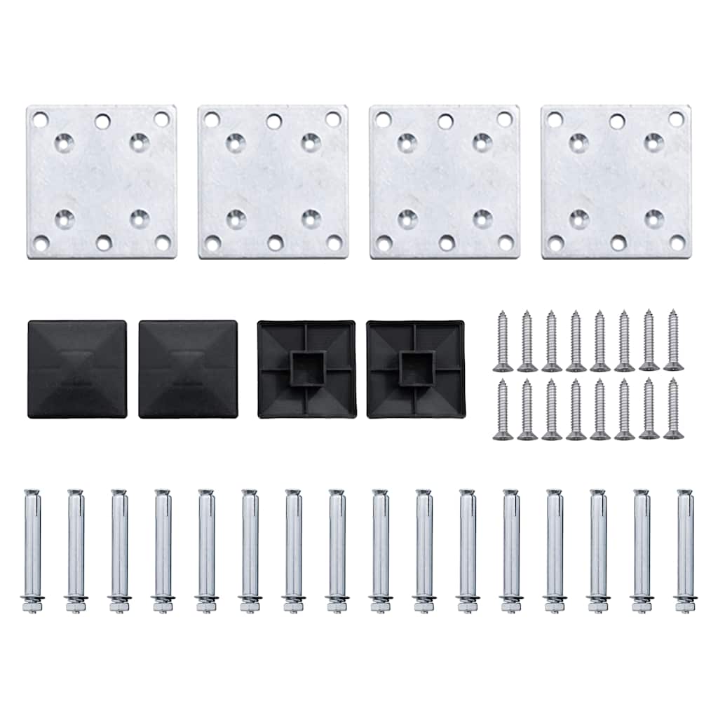 Fence Panel Set WPC 526x146 cm Black