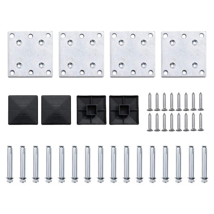 Fence Panel Set WPC 526x146 cm Black