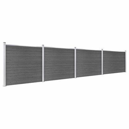 Fence Panel Set WPC 699x146 cm Black