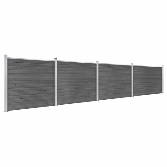 Fence Panel Set WPC 699x146 cm Black