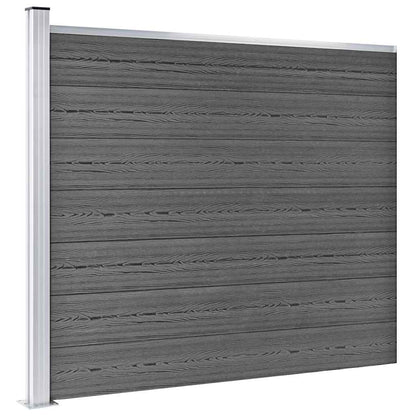 Fence Panel Set WPC 872x146 cm Black