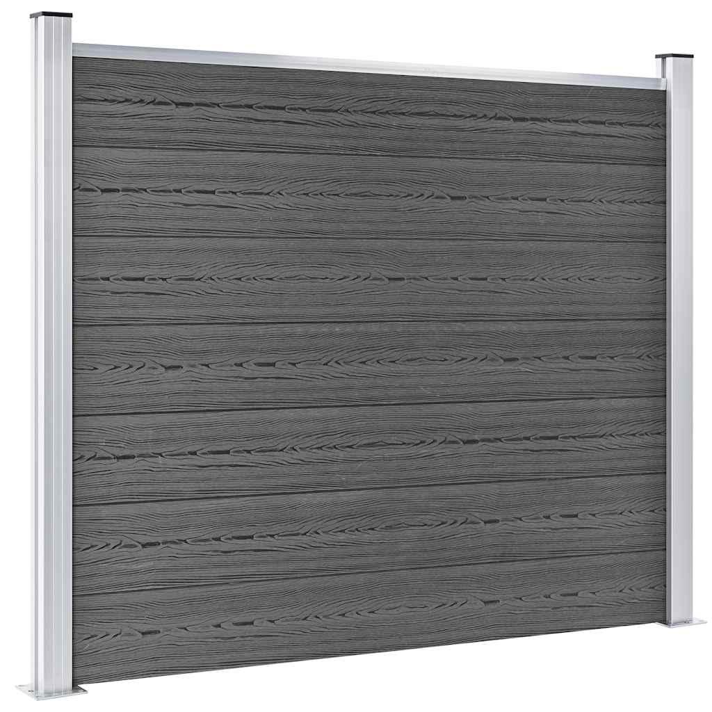 Fence Panel Set WPC 872x146 cm Black