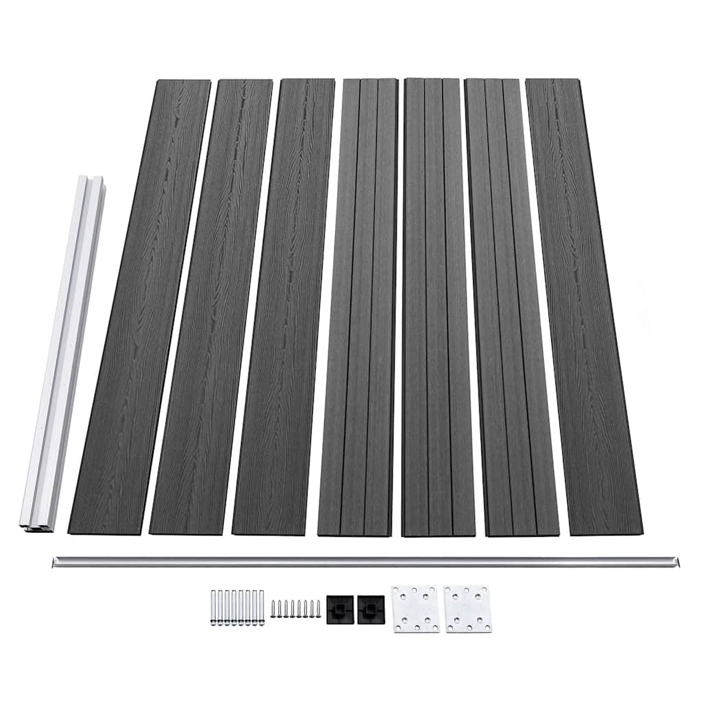 Fence Panel Set WPC 872x146 cm Black