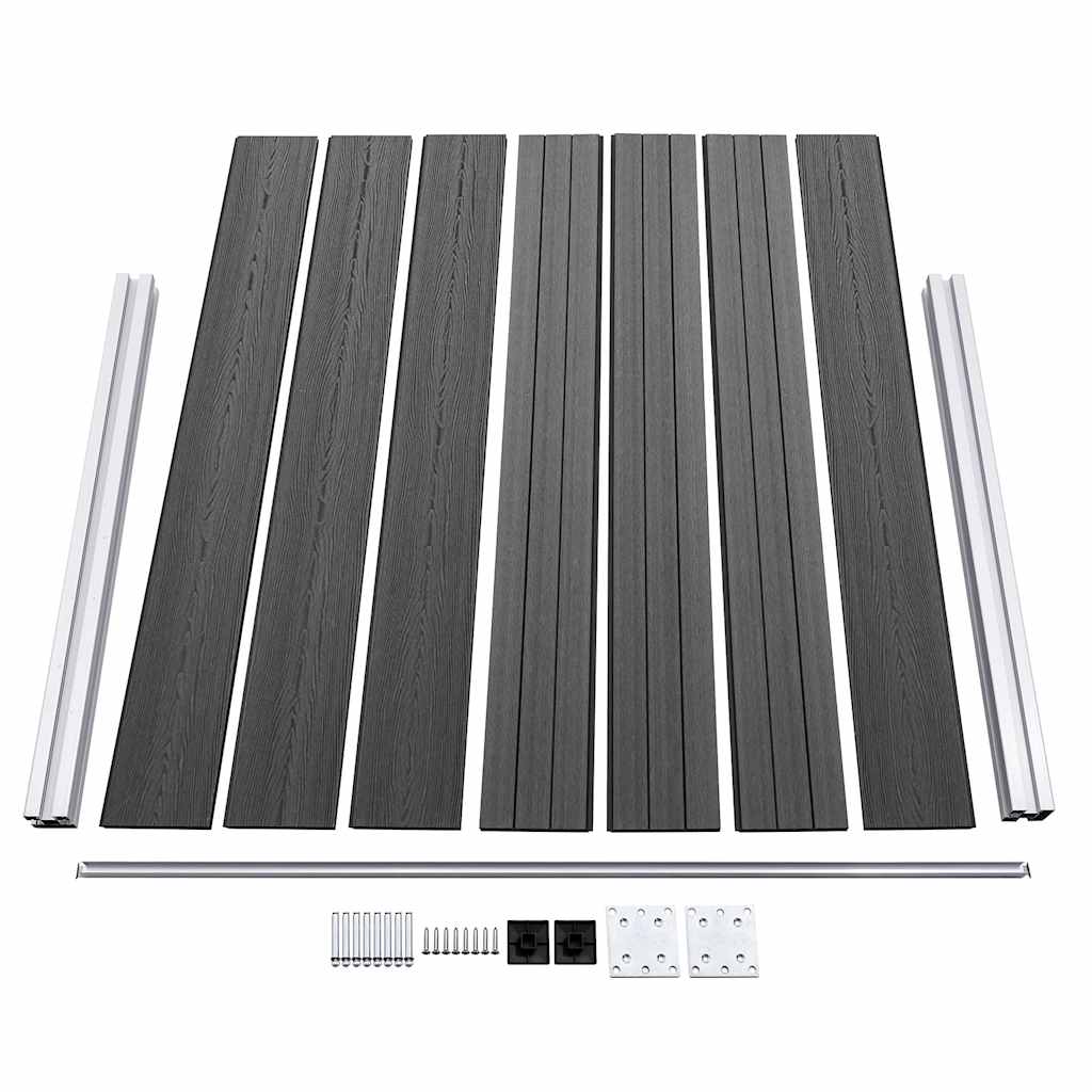Fence Panel Set WPC 872x146 cm Black