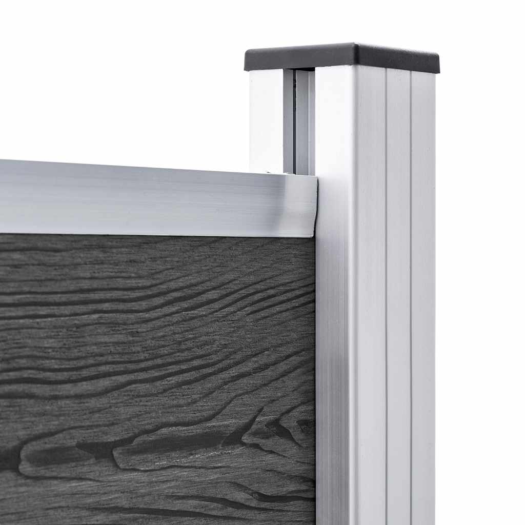 Fence Panel Set WPC 872x146 cm Black