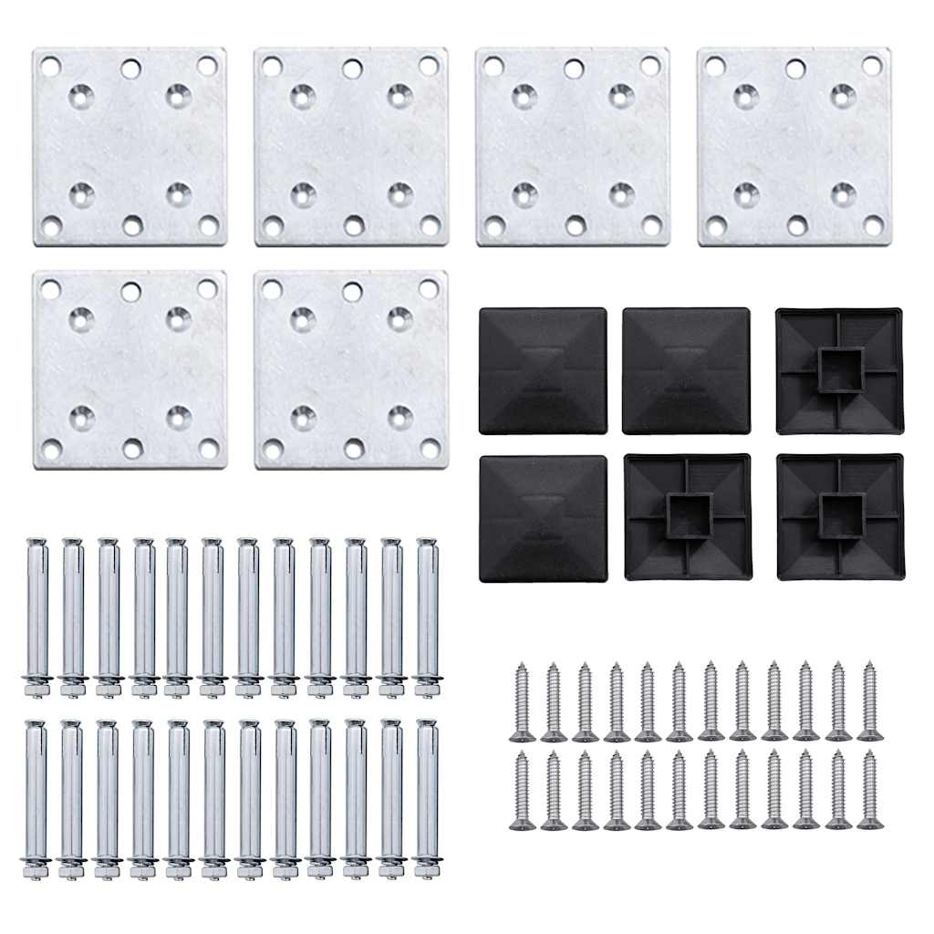 Fence Panel Set WPC 872x146 cm Black