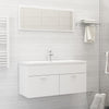 Sink Cabinet with Built-in Basin White Engineered Wood