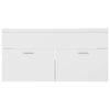 Sink Cabinet with Built-in Basin White Engineered Wood