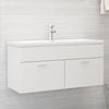 Sink Cabinet with Built-in Basin White Engineered Wood