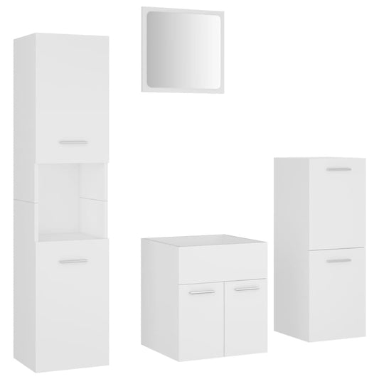 Bathroom Furniture Set | White | Engineered wood | Compact