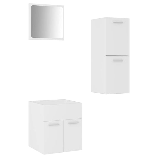 Bathroom Furniture Set | White | Engineered wood | Bathroom Furniture Set