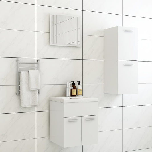 Bathroom Furniture Set | White | Engineered wood | Bathroom Furniture Set