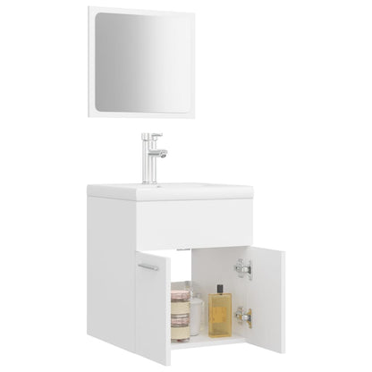 Bathroom Furniture Set | White | Engineered wood, Ceramic | Compact