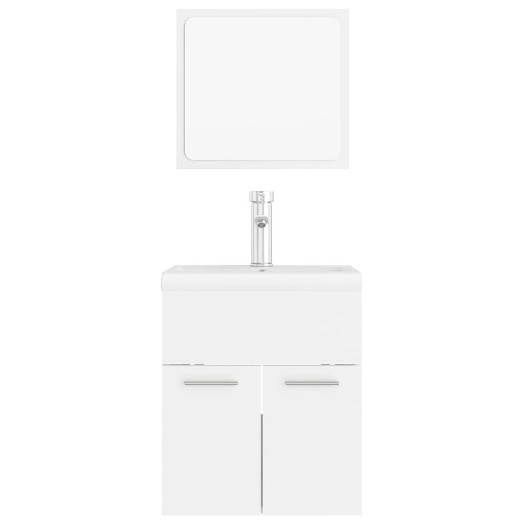 Bathroom Furniture Set | White | Engineered wood, Ceramic | Compact