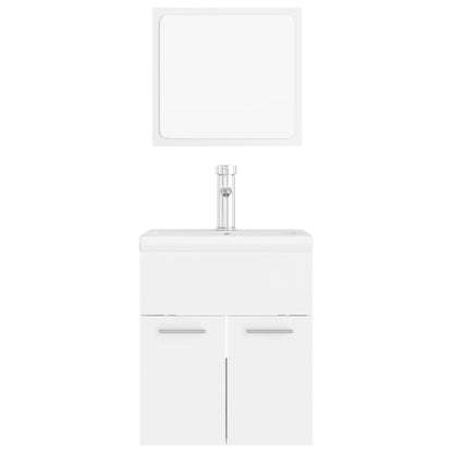 Bathroom Furniture Set | White | Engineered wood, Ceramic | Compact