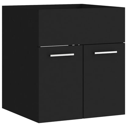 Bathroom Furniture Set | Black | Engineered wood, Ceramic | Compact