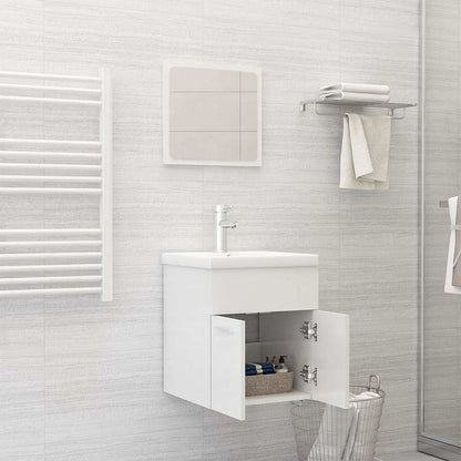 Bathroom Furniture Set | High gloss white | Engineered wood, Ceramic
