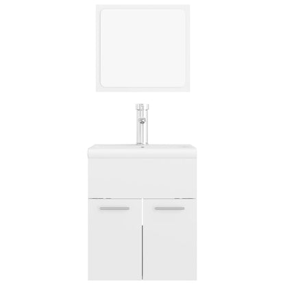 Bathroom Furniture Set | High gloss white | Engineered wood, Ceramic