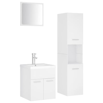 Bathroom Furniture Set | White | Engineered wood, Ceramic, Acrylic