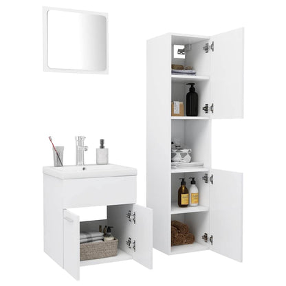 Bathroom Furniture Set | White | Engineered wood, Ceramic, Acrylic