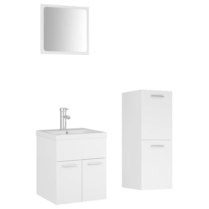 Bathroom Furniture Set | White | Engineered wood, ceramic