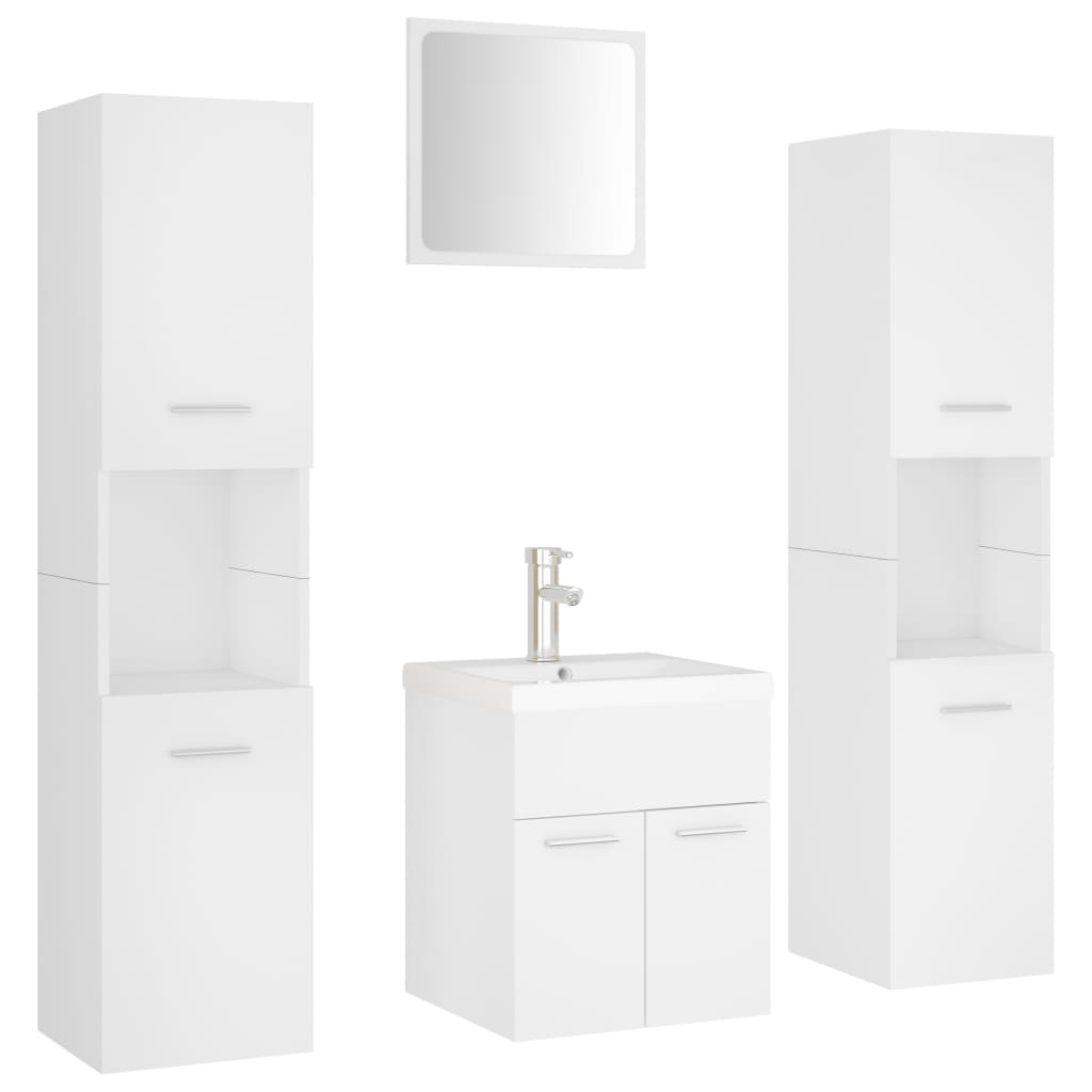 Bathroom Furniture Set | White | Engineered wood, acrylic | Medium