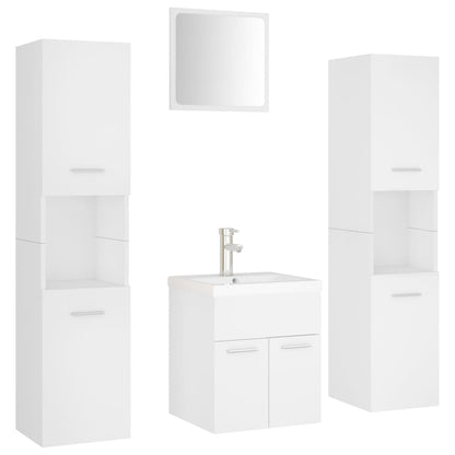 Bathroom Furniture Set | White | Engineered wood, acrylic | Medium