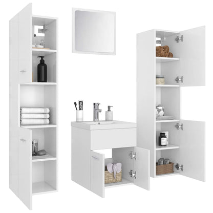 Bathroom Furniture Set | White | Engineered wood, acrylic | Medium