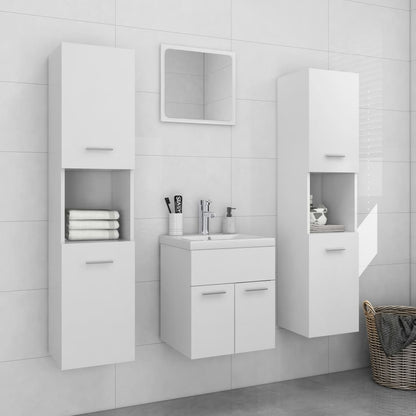 Bathroom Furniture Set | White | Engineered wood, acrylic | Medium