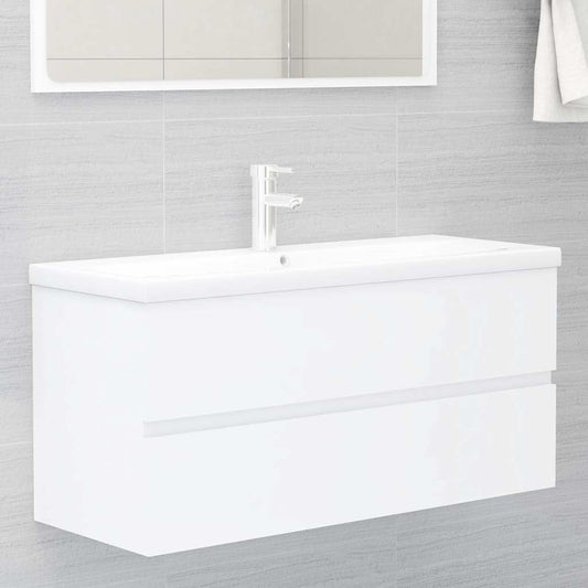 Sink Cabinet With Basin | White | Engineered wood | Standard