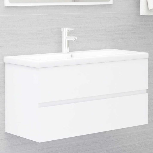 Sink Cabinet With Basin | White | Engineered wood, Ceramic |  Storage