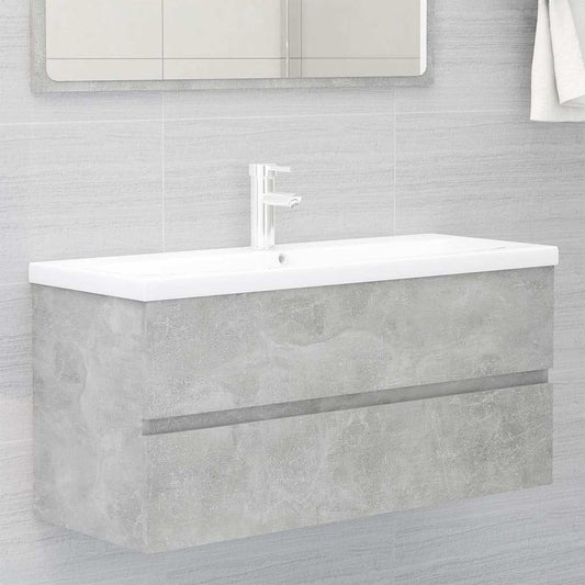 Sink Cabinet With Basin | Concrete grey and white