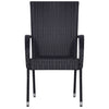 3 Piece Garden Dining Set Black