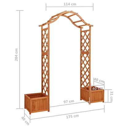 vidaXL Wooden Garden Arch Natural Wood Solid Firwood Large