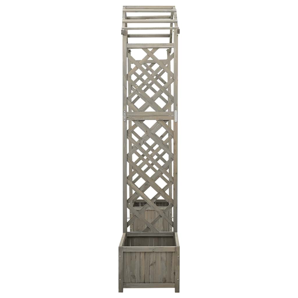 vidaXL Wooden Garden Arch Grey Solid Firwood Large Decorative Inlays