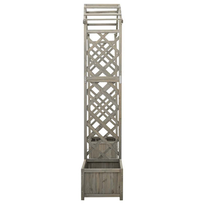vidaXL Wooden Garden Arch Grey Solid Firwood Large Decorative Inlays
