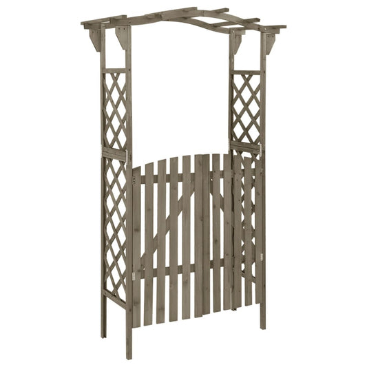 Pergola Grey Solid Firwood, Solid Pine Wood Large