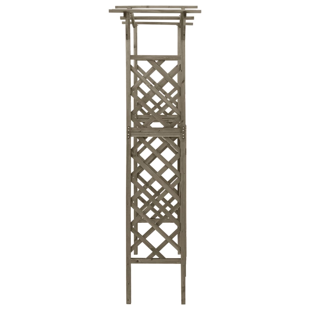 vidaXL Pergola Grey Solid Firwood, Solid Pine Wood Large