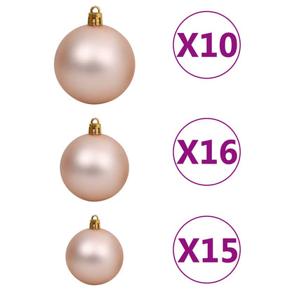 Christmas Ball Set Set of 120 Shiny rose gold Plastic Assorted