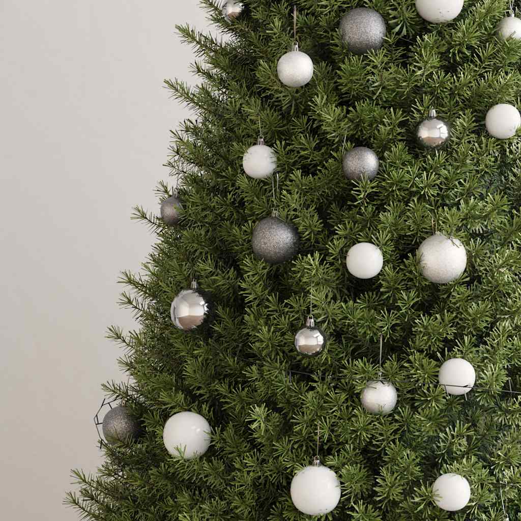 Christmas Ball Set Set of 61 Shiny white Plastic Various sizes