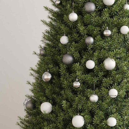 Christmas Ball Set Set of 61 Shiny white Plastic Various sizes