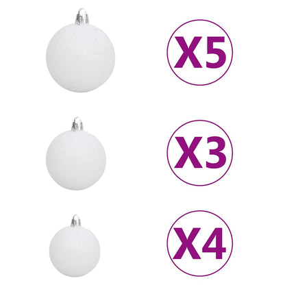 Christmas Ball Set Set of 61 Shiny white Plastic Various sizes