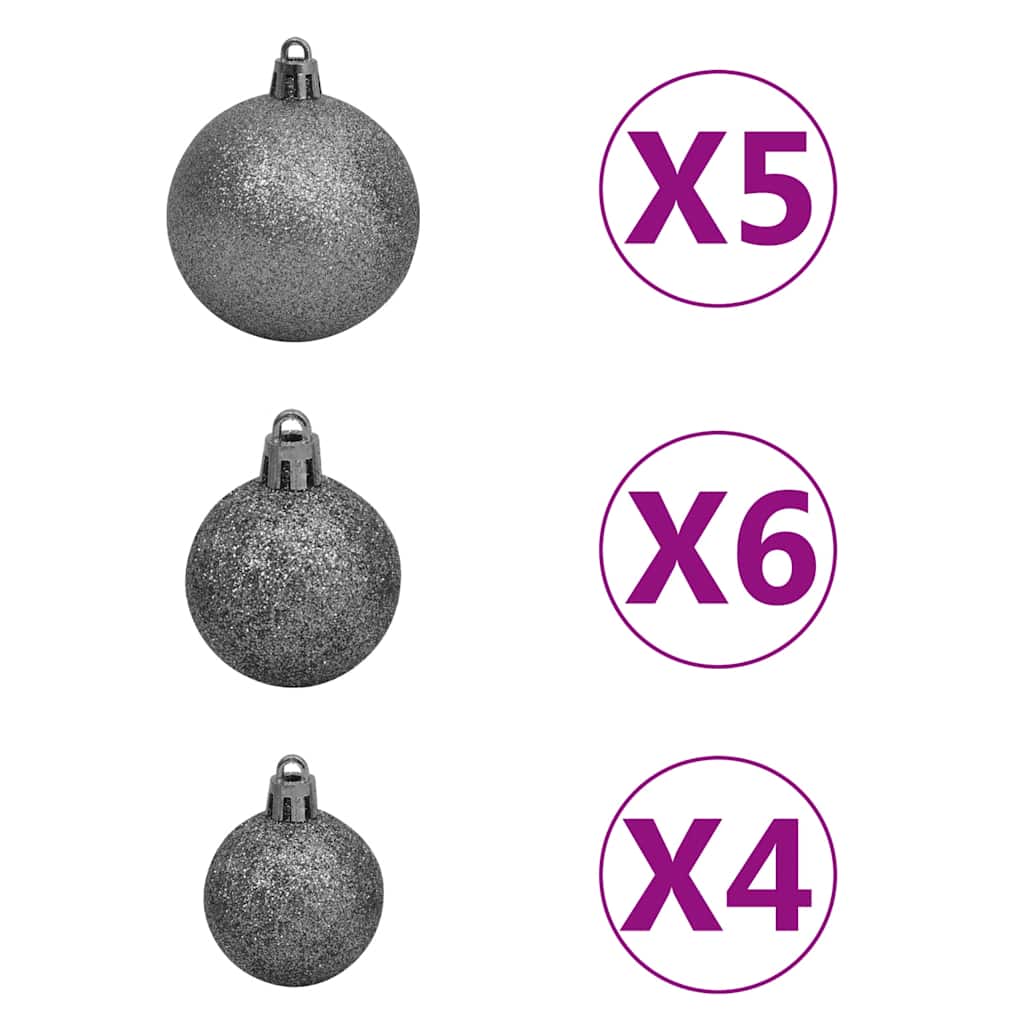 Christmas Ball Set Set of 61 Shiny white Plastic Various sizes
