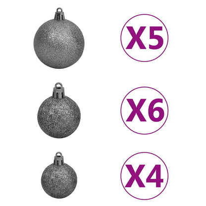 Christmas Ball Set Set of 61 Shiny white Plastic Various sizes